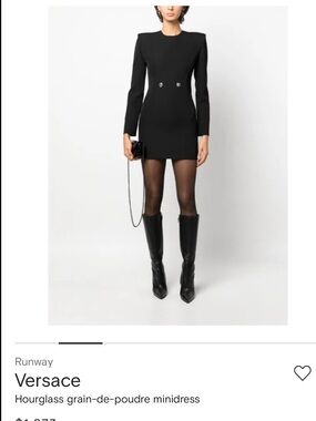 Versace Black Structured Hourglass Minidress